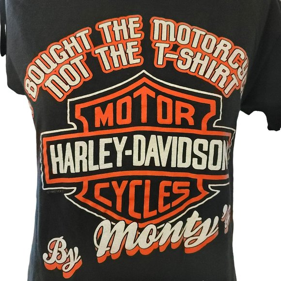 Harley-Davidson Tops - Harley Davidson T-Shirt Black Monty's Motorcycle Shop MA I bought the Bike PR65